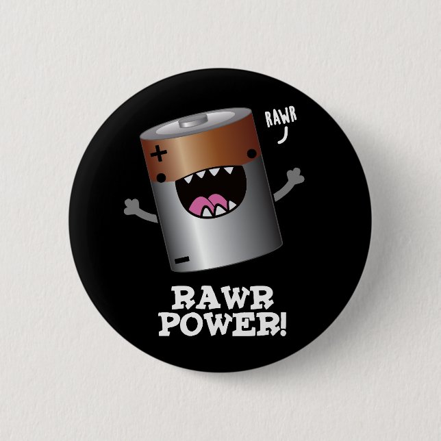 Badge Rond 5 Cm Batterie Rawy Power Funny Pun Dark BG (Devant)