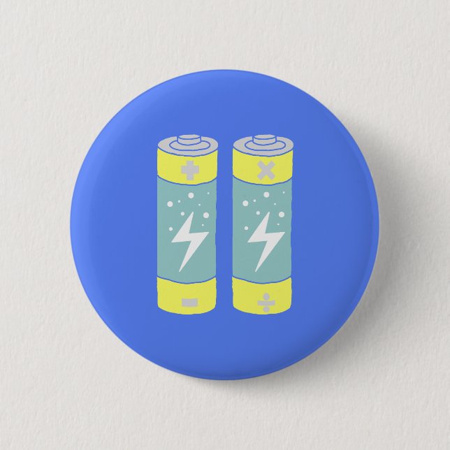 Badge Rond 5 Cm Batteries (Devant)