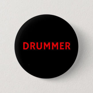 Badge Rond 5 Cm Batteur - Groupe - Rouge et Noir