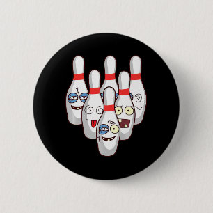 Badge Rond 5 Cm Battez Les Épingles De Bowling Cute Ducks Jouer Le