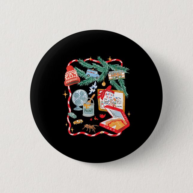 Badge Rond 5 Cm Battle Plan Funny Christmas Home Kids Hand Dawn Al (Devant)