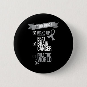 Badge Rond 5 Cm Battre le cancer du cerveau juguler le survivant d