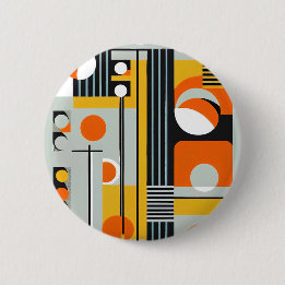 Badge Rond 5 Cm Bauhaus Conception géométrique 01 Parfait Pour