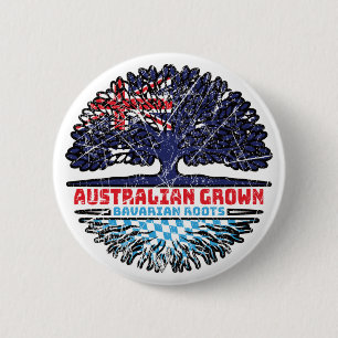 Badge Rond 5 Cm Bavaria Bavarian Australian Australilia Tree Roots