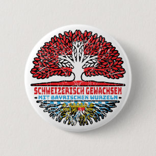 Badge Rond 5 Cm Bayern Bayrisch Schweizer Schweiz Baum Wurzel