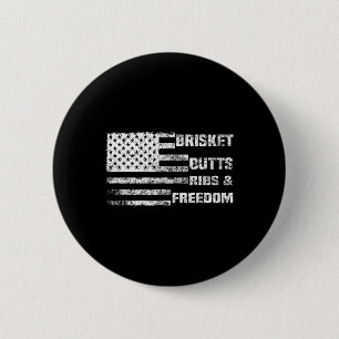 Badge Rond 5 Cm Bbq Brisket Brisket Butts Ribs Et Liberté