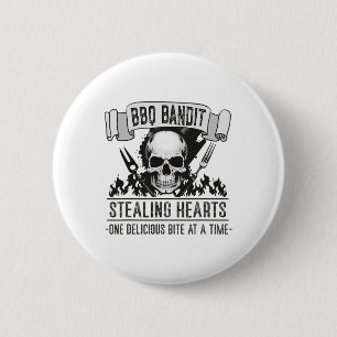 Badge Rond 5 Cm Bbq Byndit Voler Coeurs Funny Griller Bbq Love
