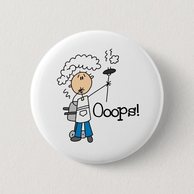 Badge Rond 5 Cm BBQ détérioré (Devant)