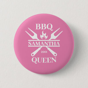 Badge Rond 5 Cm BBQ Funny Barbecue personnalisé Bouton Queen