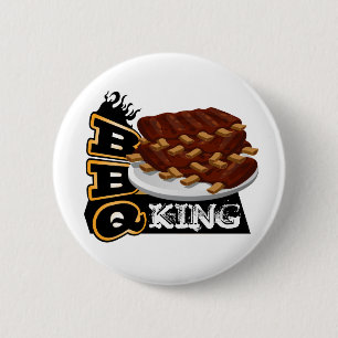 Badge Rond 5 Cm BBQ KING ! Icône côtes