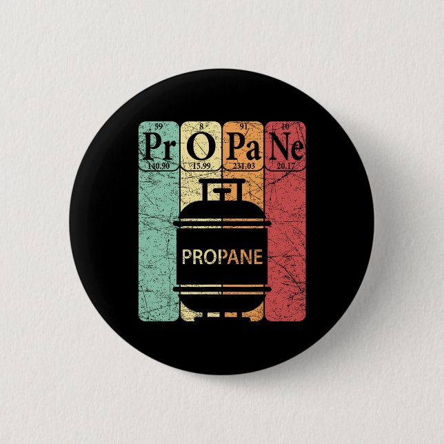 Badge Rond 5 Cm Bbq Propane Éléments de table périodique Grill Bbq (Devant)