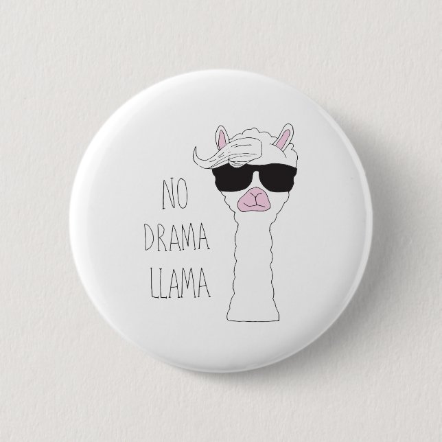 Badge Rond 5 Cm Be a No Drama Llama Art Cartoon Art Llama Art Pun (Devant)