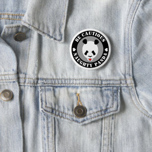 Badge Rond 5 Cm Be cautious Naught Panda
