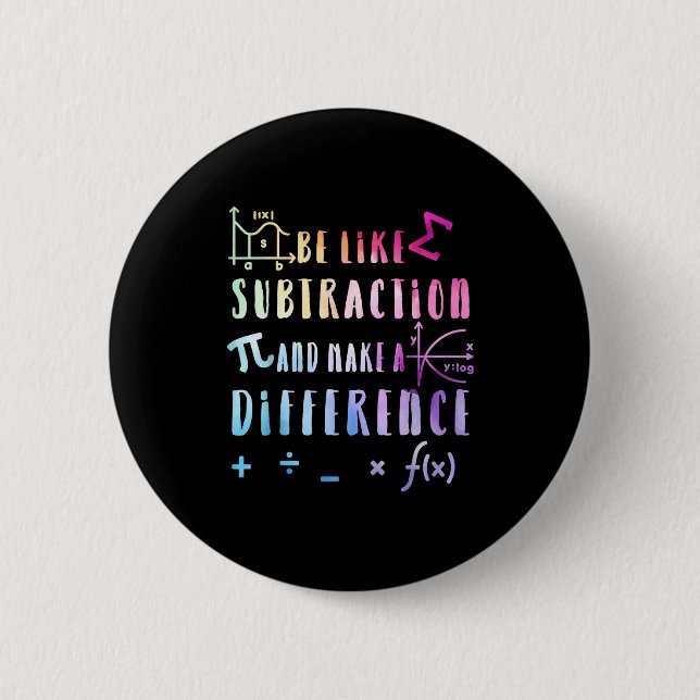 Badge Rond 5 Cm Be Like Subtraction Math Quote For Teachers Studen (Devant)