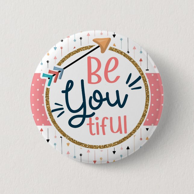 Badge Rond 5 Cm Be YOU Tiful Boho Chic Inspirational  (Devant)