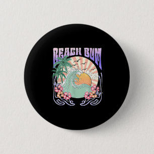 Badge Rond 5 Cm Beach Bum Sunset Summer Vacances Hawaii Family Mat