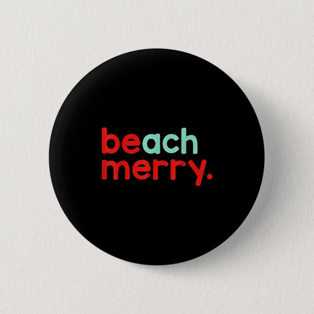 Badge Rond 5 Cm Beach Merry Christmas  (Devant)