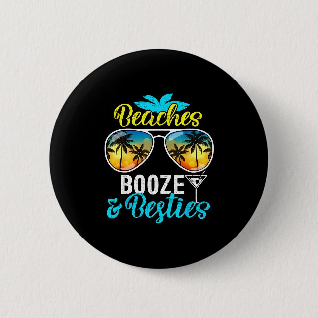 Badge Rond 5 Cm Beaches booze besties girls trip 2026 florida (Devant)