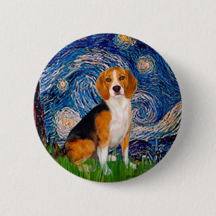 Badge Rond 5 Cm Beagle 7 - Nuit étoilée