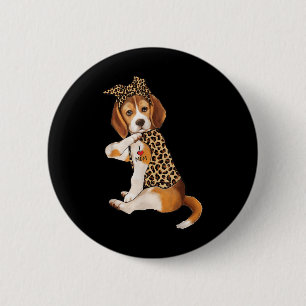 Badge Rond 5 Cm Beagle Amoureux des chiens Tee I Love Maman Tattoo