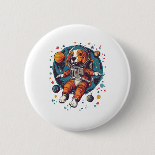 Badge Rond 5 Cm Beagle astronaute - Space Explorer Chien