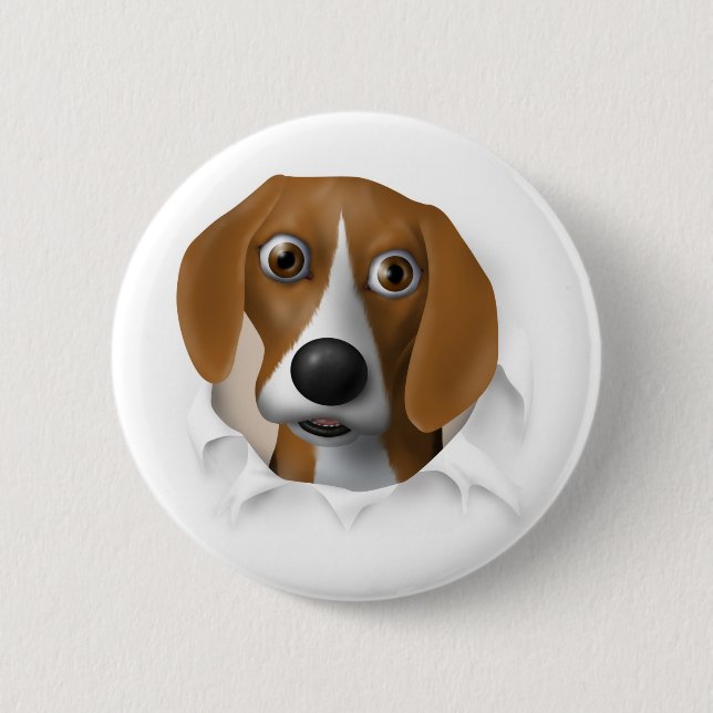 Badge Rond 5 Cm Beagle éclatant (Devant)