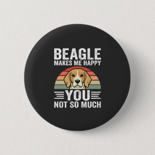 Badge Rond 5 Cm Beagle Me Rend Heureux Amateur De Chien