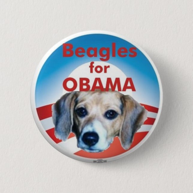 Badge Rond 5 Cm Beagles pour Obama (Devant)