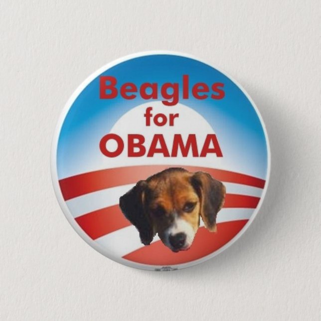Badge Rond 5 Cm Beagles pour Obama (Devant)