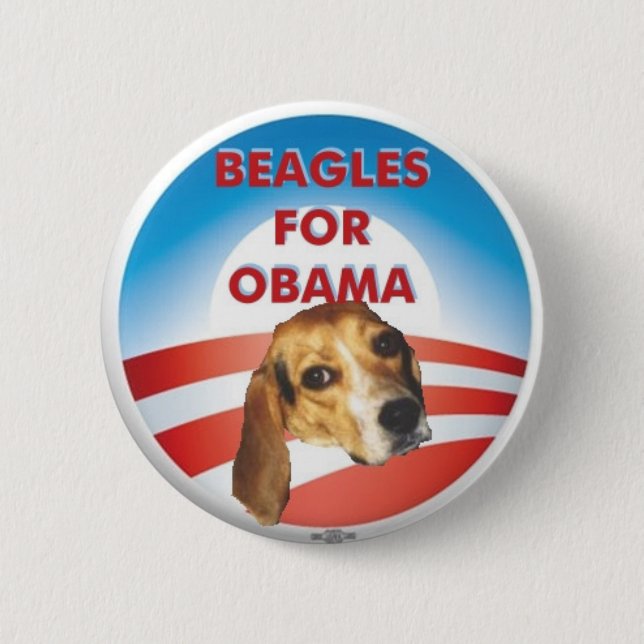 Badge Rond 5 Cm Beagles pour Obama (Devant)