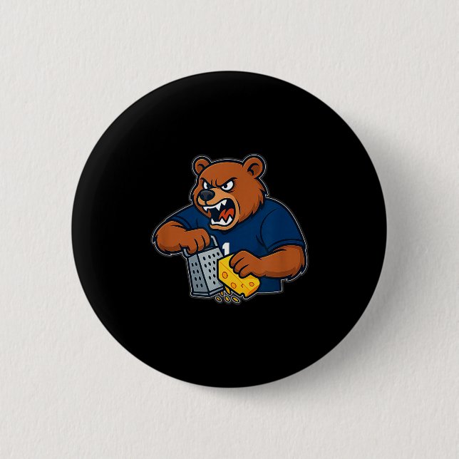 Badge Rond 5 Cm Bear Grating Cheese Funny  (Devant)