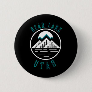 Badge Rond 5 Cm Bear Lake Utah Mountain Ski Randonnée Bateau de pê