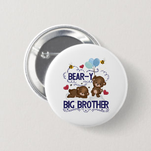 Badge Rond 5 Cm Bear y Big Brother Fils de frère
