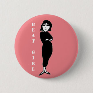 Badge Rond 5 Cm Beat Girl rose