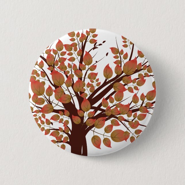 Badge Rond 5 Cm Beau arbre d'automne (Devant)