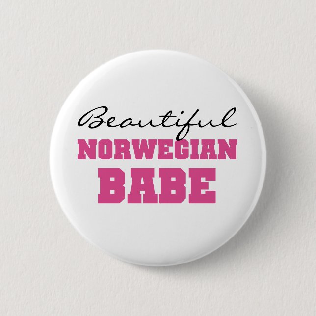 Badge Rond 5 Cm Beau bébé norvégien (Devant)
