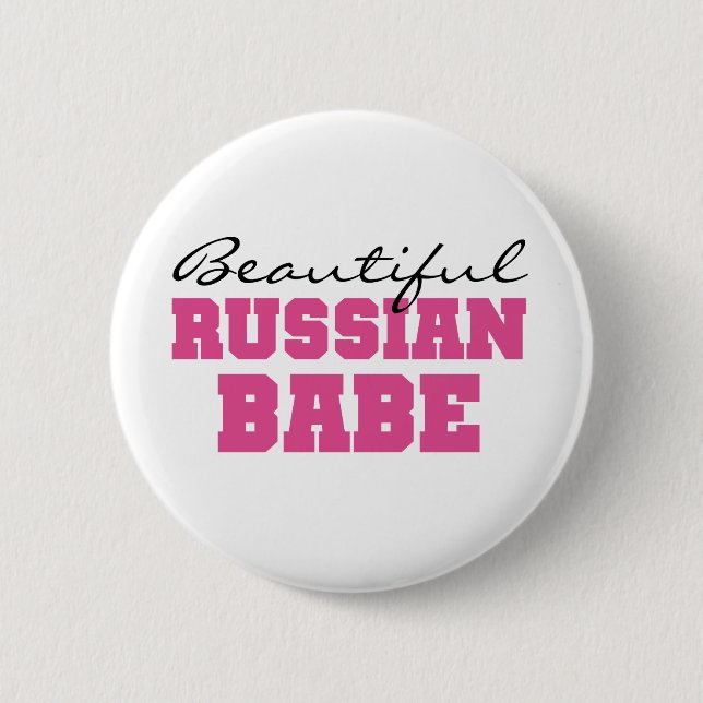 Badge Rond 5 Cm Beau bébé russe (Devant)