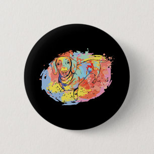 Badge Rond 5 Cm Beau chien teckel