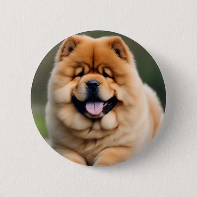 Badge Rond 5 Cm Beau Chow Chow Chow (Devant)
