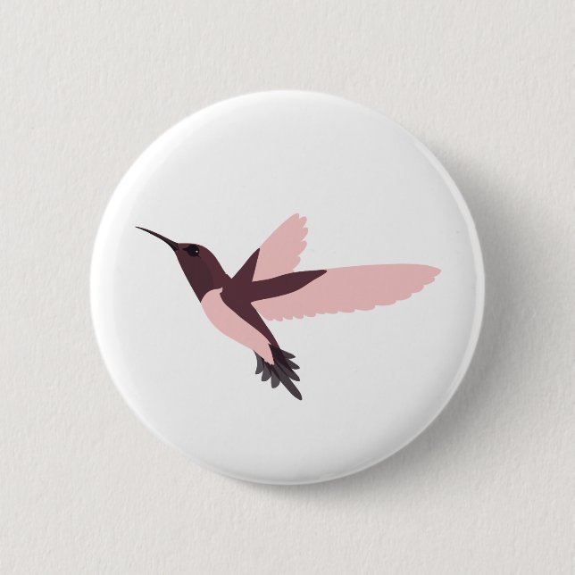 Badge Rond 5 Cm Beau colibri rose (Devant)