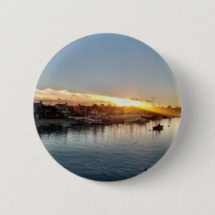 Badge Rond 5 Cm Beau coucher de soleil au port de Balboa Island