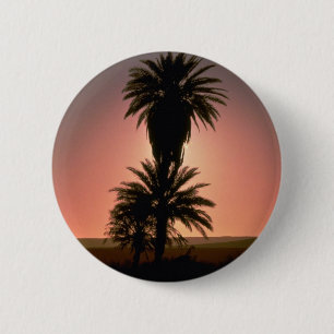 Badge Rond 5 Cm Beau coucher du soleil : Désert du Sahara, Algér