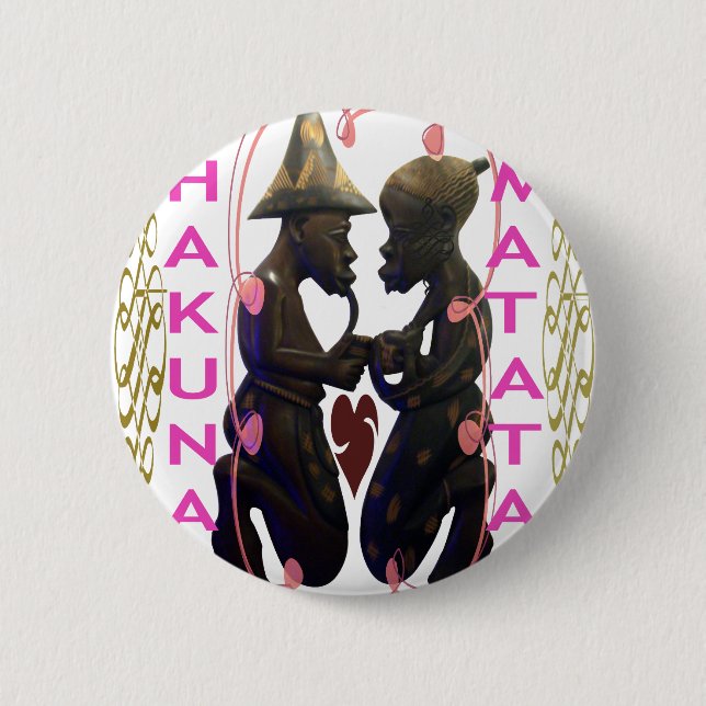 Badge Rond 5 Cm Beau couple d'Afrique Extraordinaire : un art roma (Devant)