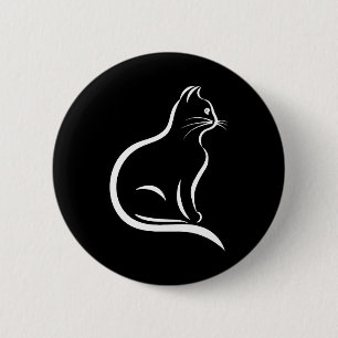 Badge Rond 5 Cm Beau dessin de chat pour les amoureux des animaux.