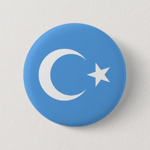Badge Rond 5 Cm Beau drapeau du Xinjiang du Turkestan oriental