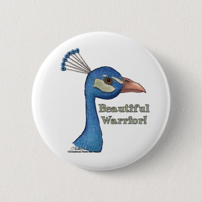 Badge Rond 5 Cm Beau guerrier (Devant)
