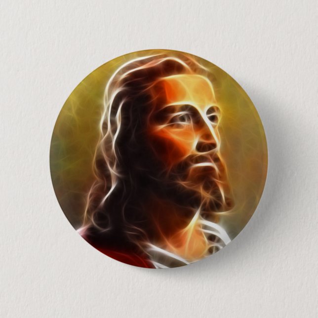 Badge Rond 5 Cm Beau Jésus Portrait (Devant)