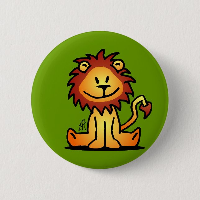 Badge Rond 5 Cm Beau lion (Devant)