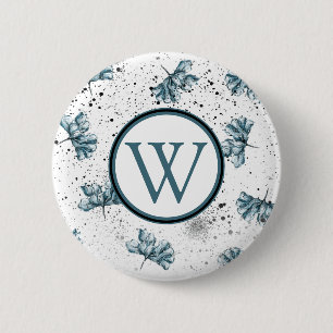 Badge Rond 5 Cm Beau Monogramme Floral