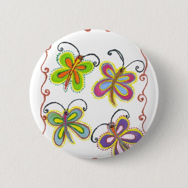 Badge Rond 5 Cm Beau Papillon extraordinaire : Cadeau Parfait (Devant)